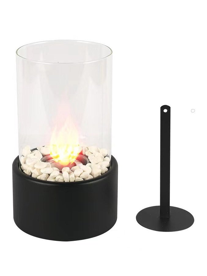 Portable Glass Decorative Alcohol Fireplace Table Lamp