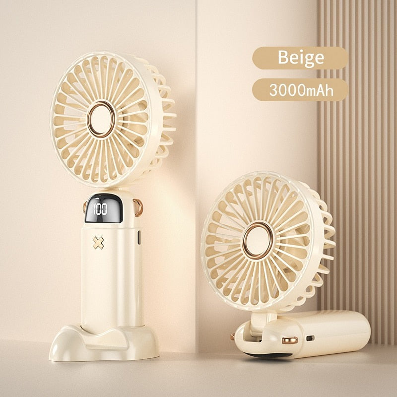 Mini Handheld Small Fan Portable Portable Silent Office Desk Student On Dormitory Charging Outdoor Hand Holding Fan Small