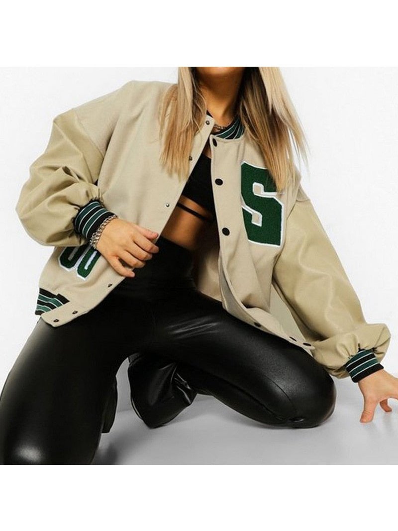 Oversized Baseball Vibe Bomber Jacket