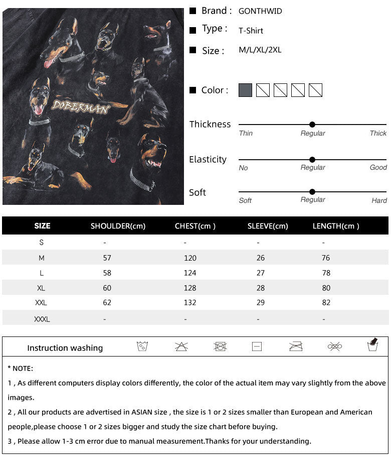 Vintage Doberman Dog Print T-Shirt