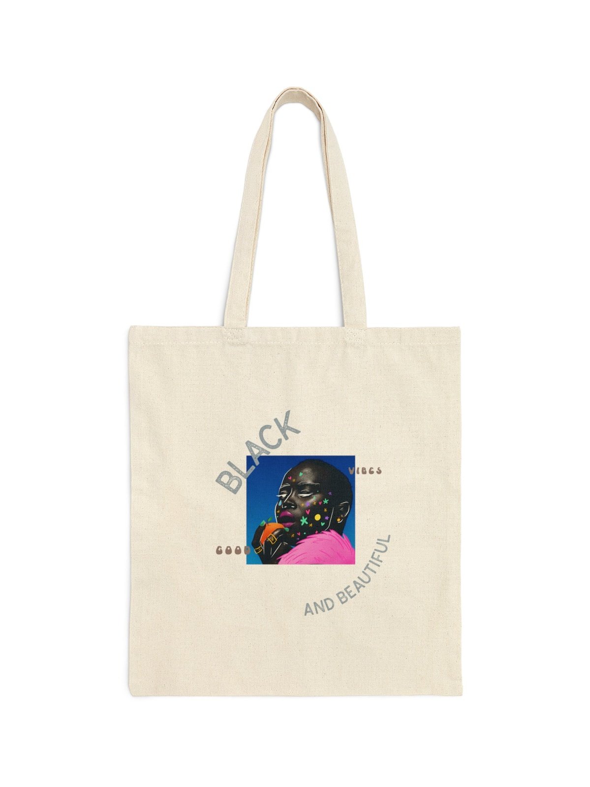 Black and Beautiful Cotton Canvas Tote Bag