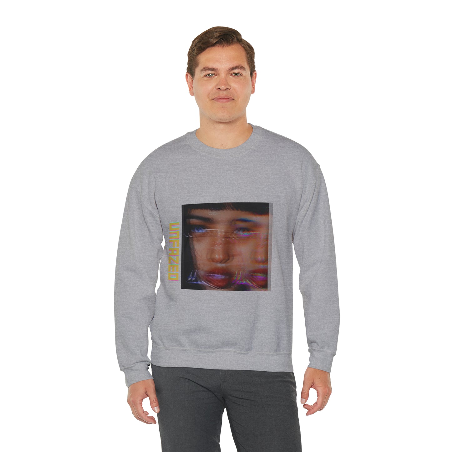 Unisex Heavy Blend™ Unfazed' Holographic Portrait Sweatshirt