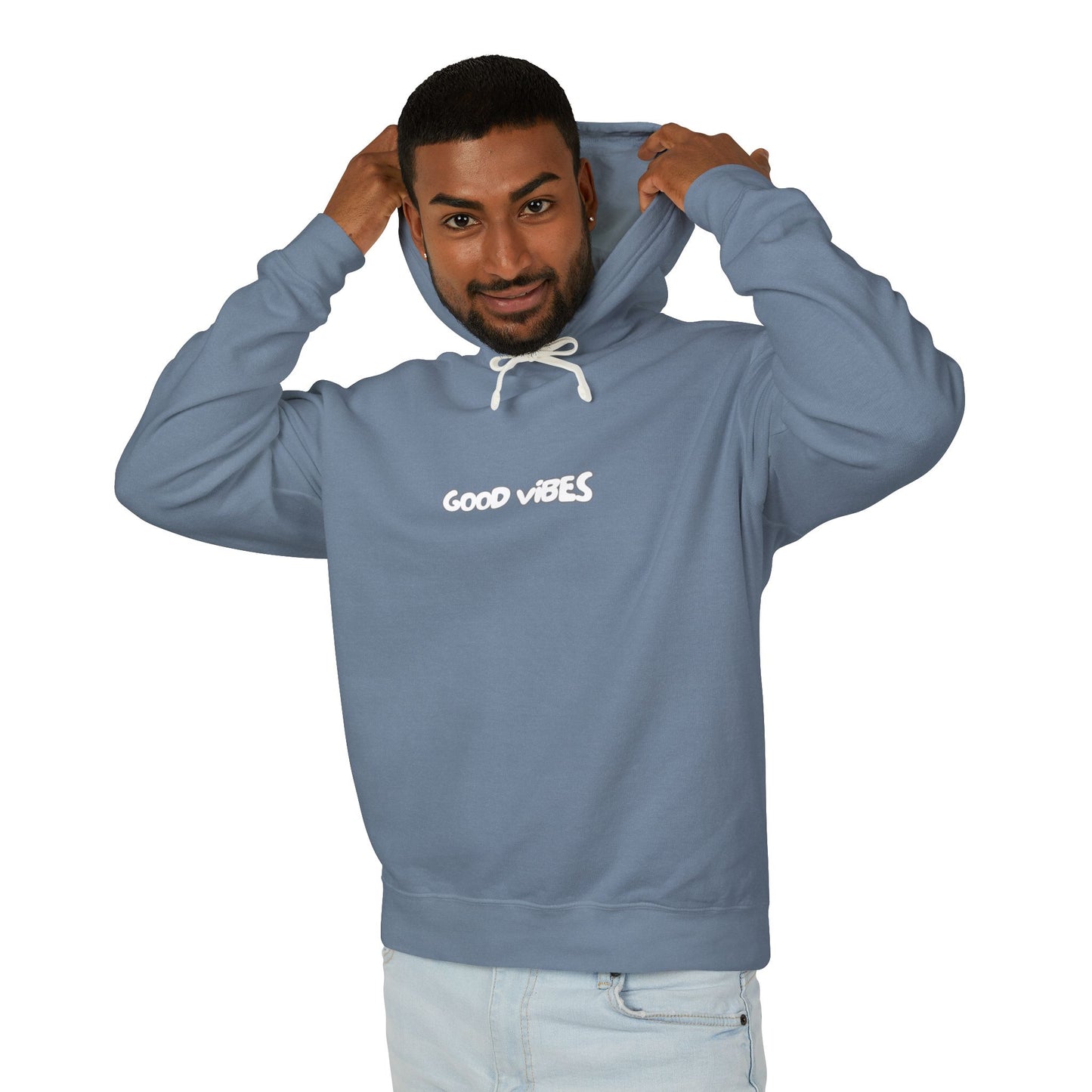 Good Vibes Unisex Lightweight Hooded Sweatshirt