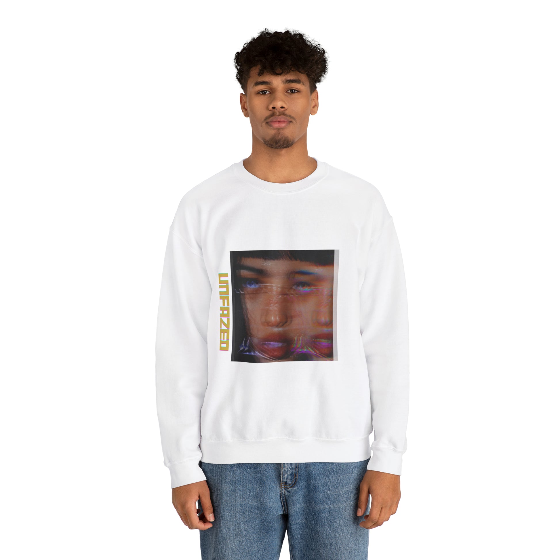 Unisex Heavy Blend™ Unfazed' Holographic Portrait Sweatshirt