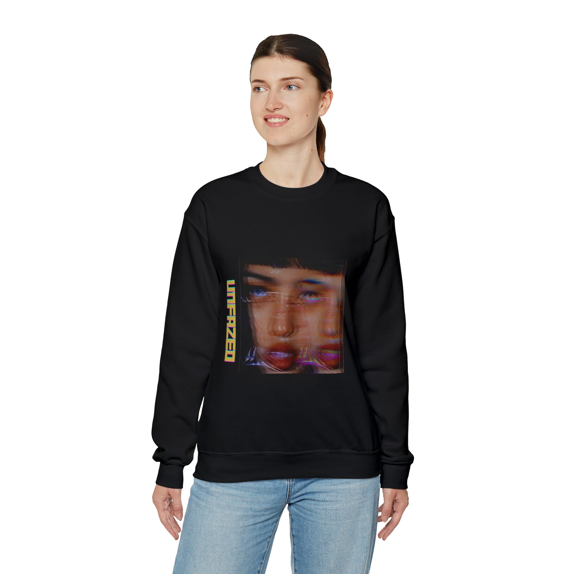 Unisex Heavy Blend™ Unfazed' Holographic Portrait Sweatshirt