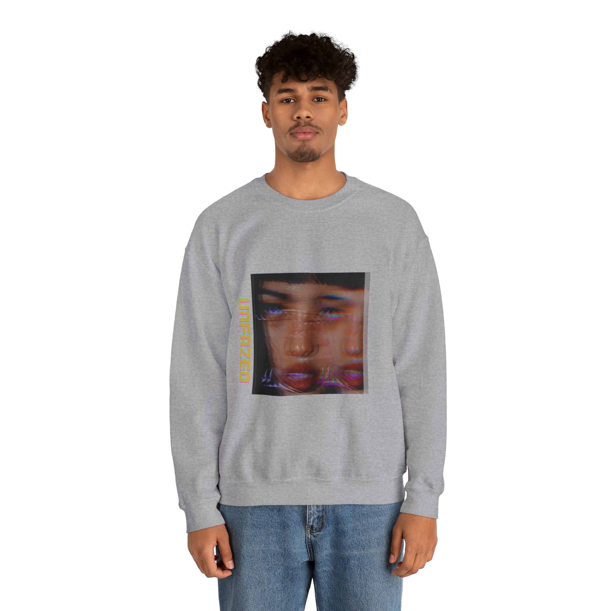 Unisex Heavy Blend™ Unfazed' Holographic Portrait Sweatshirt