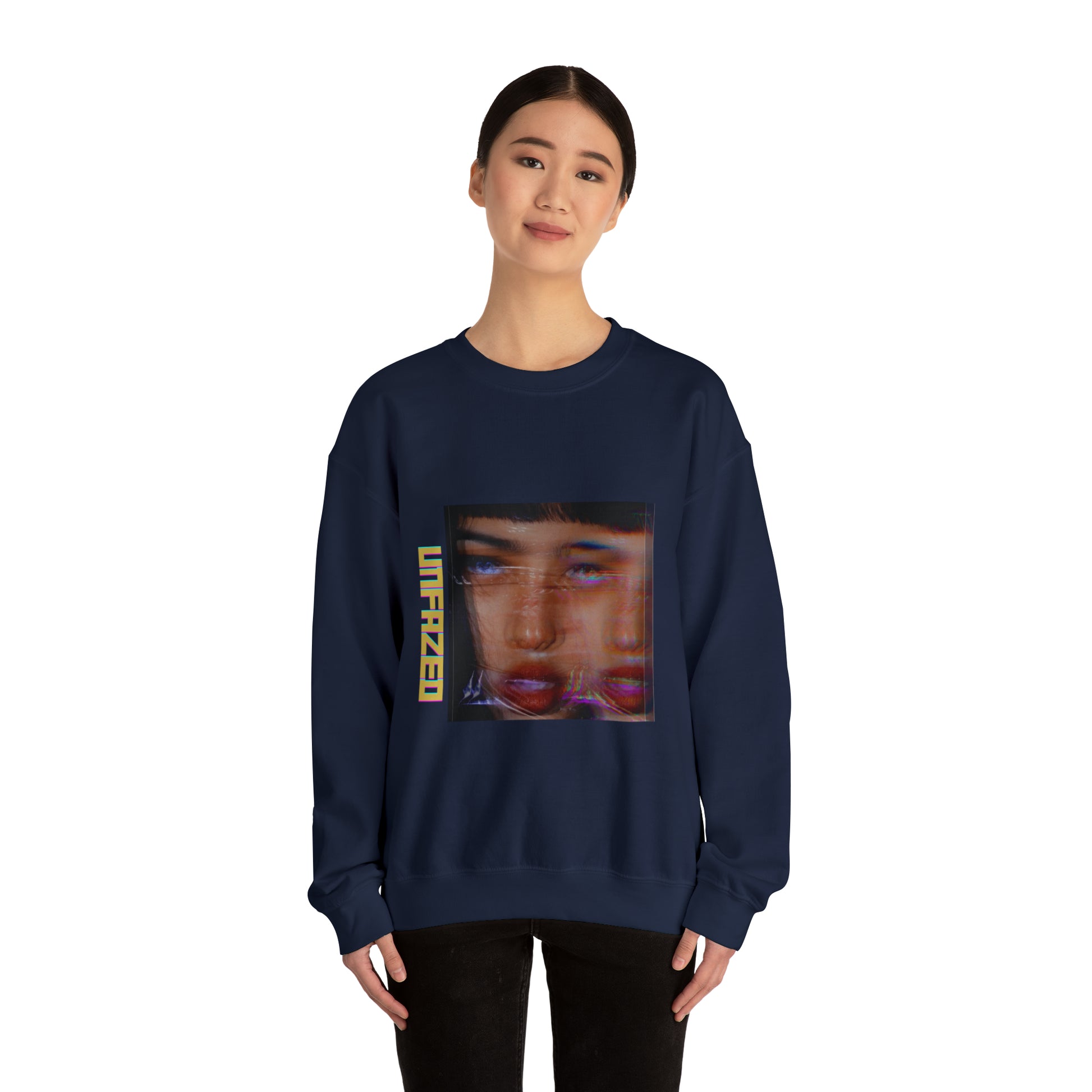 Unisex Heavy Blend™ Unfazed' Holographic Portrait Sweatshirt