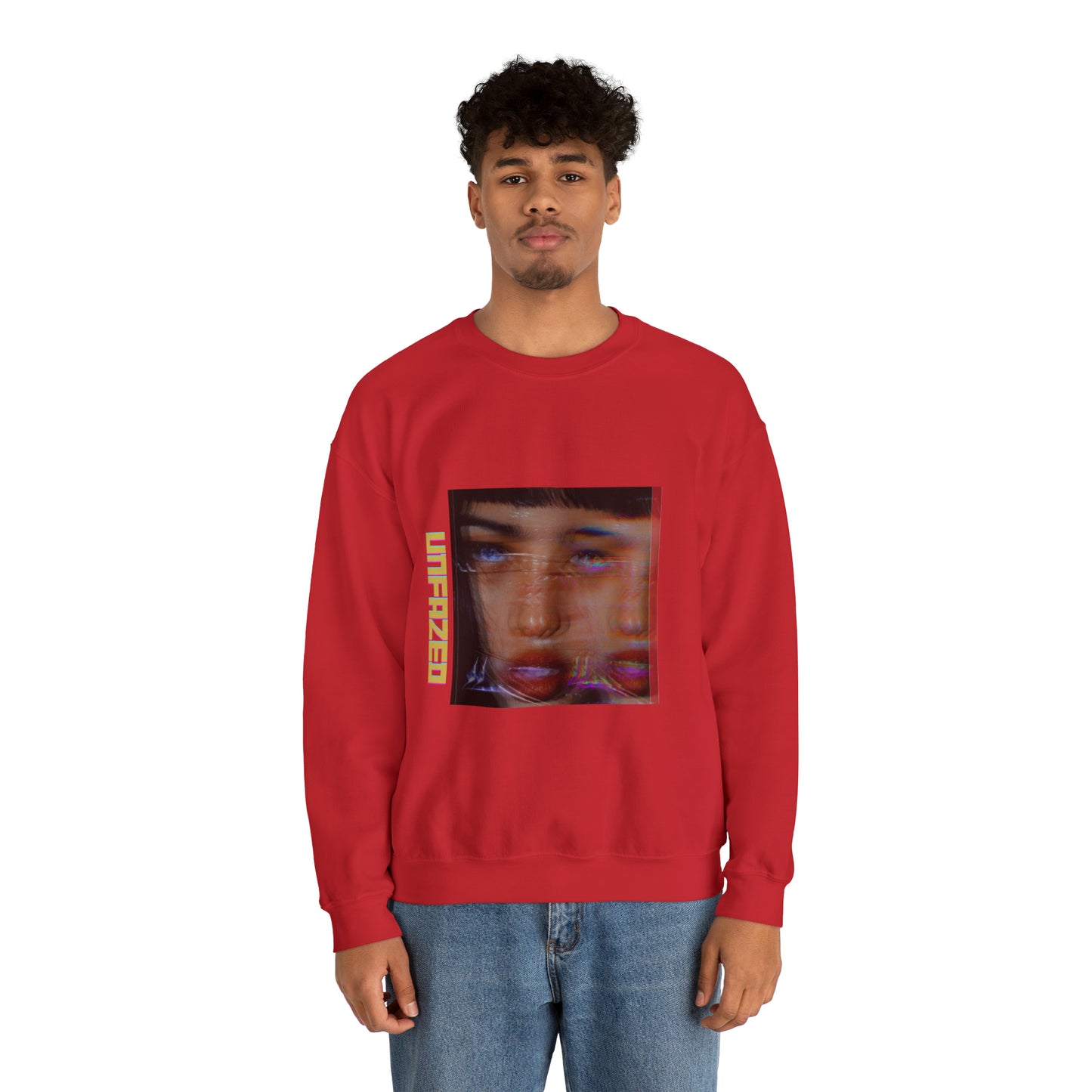 Unisex Heavy Blend™ Unfazed' Holographic Portrait Sweatshirt