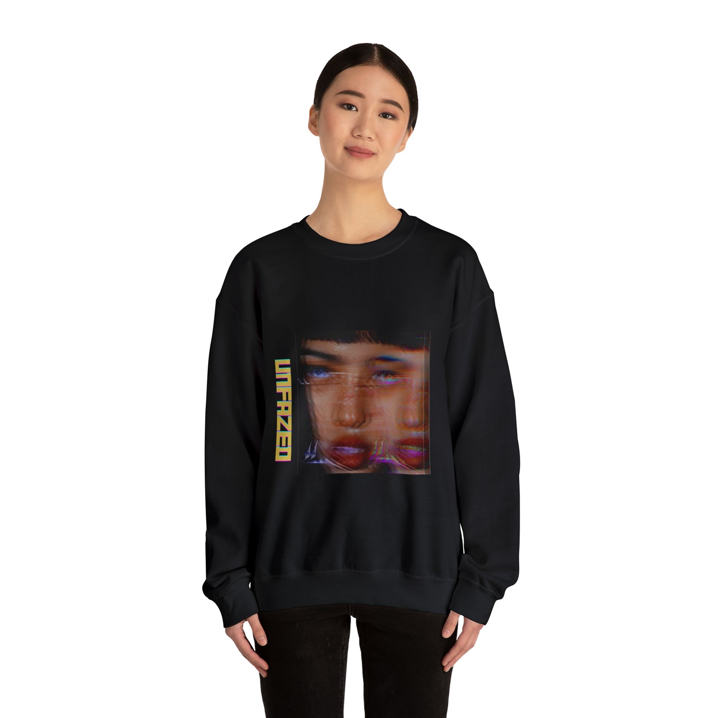 Unisex Heavy Blend™ Unfazed' Holographic Portrait Sweatshirt