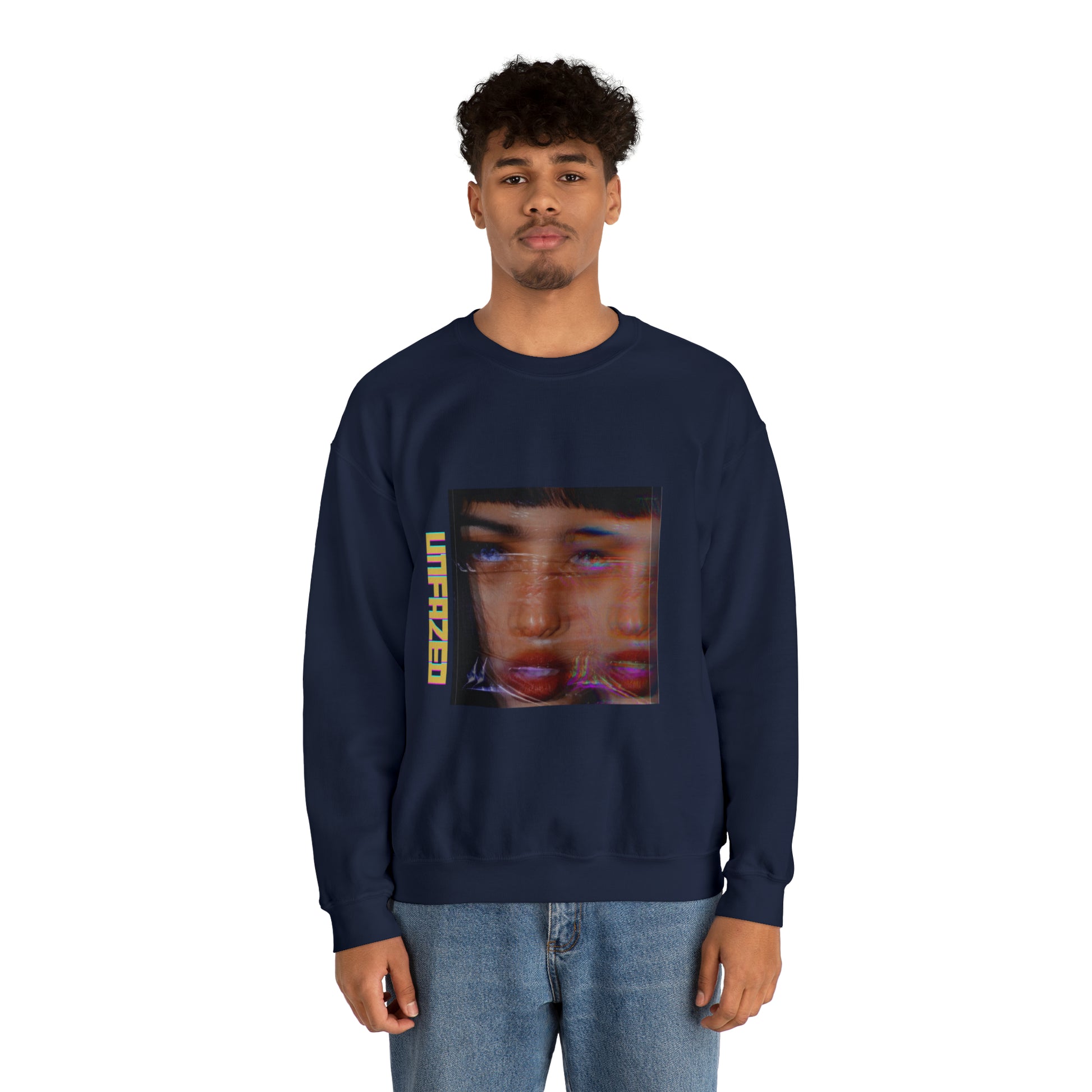 Unisex Heavy Blend™ Unfazed' Holographic Portrait Sweatshirt