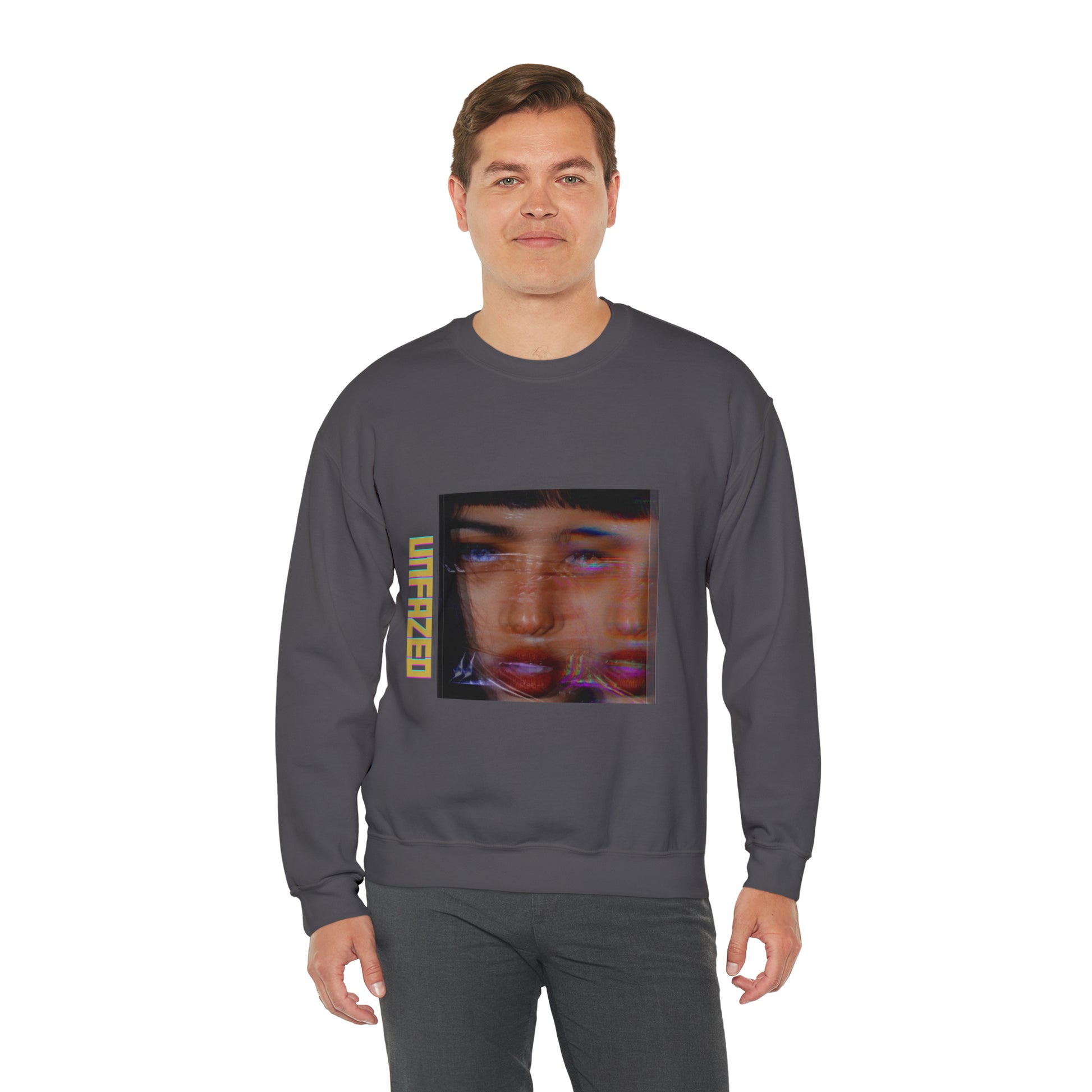 Unisex Heavy Blend™ Unfazed' Holographic Portrait Sweatshirt