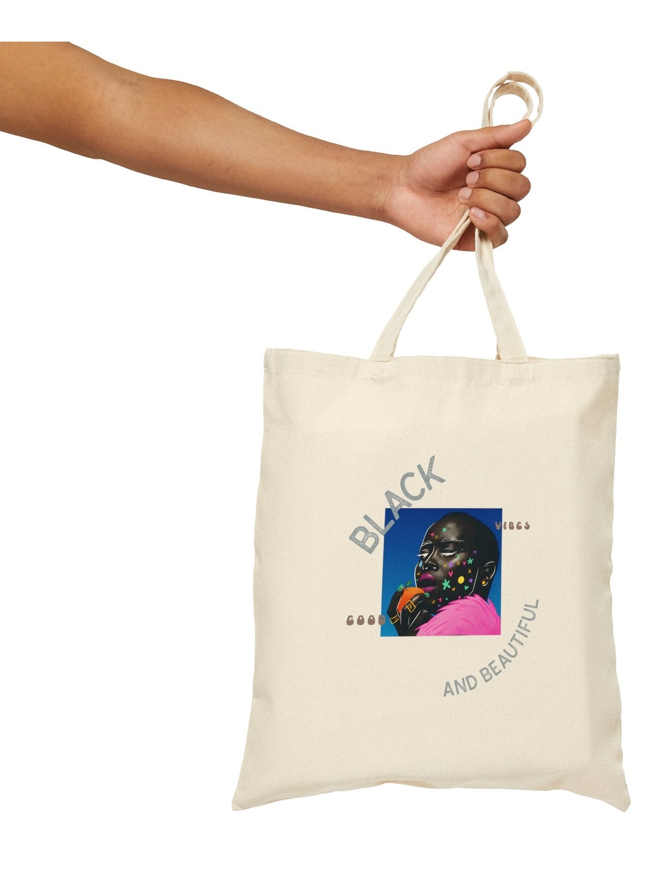 Black and Beautiful Cotton Canvas Tote Bag