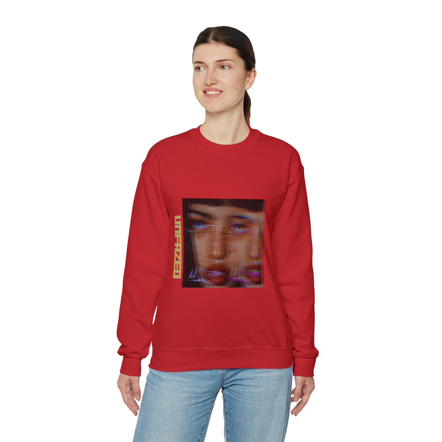 Unisex Heavy Blend™ Unfazed' Holographic Portrait Sweatshirt