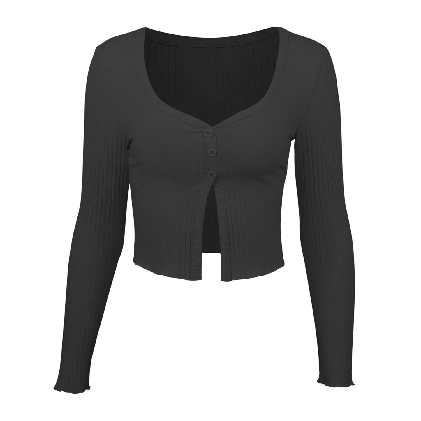 Long Sleeved Crop Cardigan Knit Top