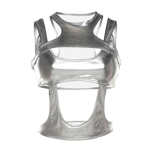 Silver Abstract Tank Top