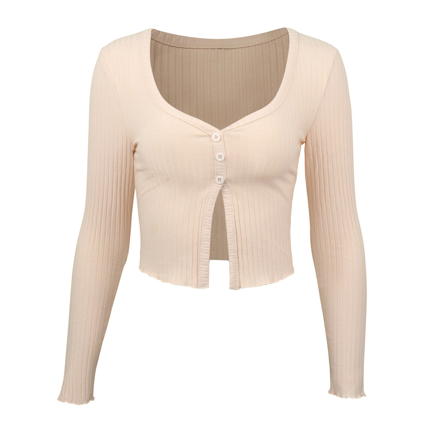 Long Sleeved Crop Cardigan Knit Top