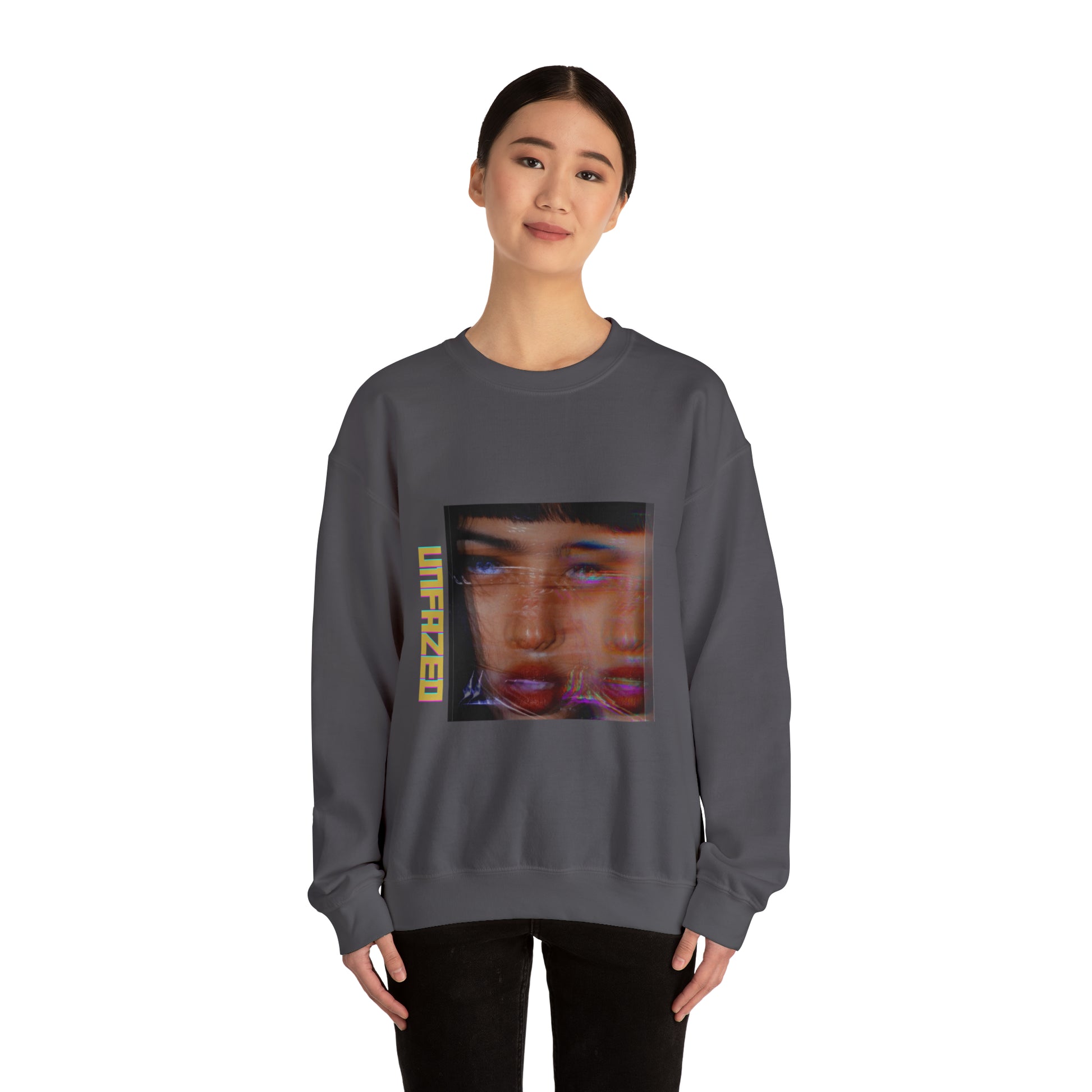 Unisex Heavy Blend™ Unfazed' Holographic Portrait Sweatshirt