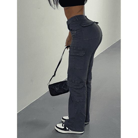 Vintage Y2k Cargo Women Pants 90s Streetwear Aesthetics Vacation Casual Fashion Female Clothing High Waist Overalls