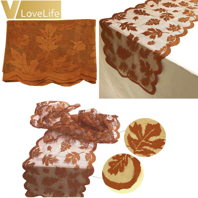 Fall Maple Leaf Lace Table Runner Dinner Parties Restaurant Party Decoration Thanksgiving decor