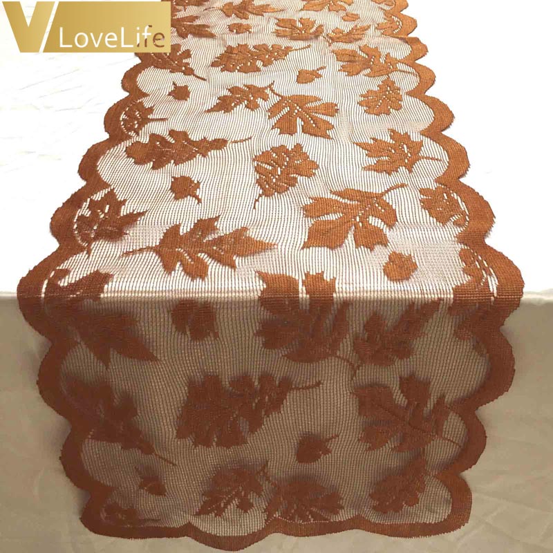 Fall Maple Leaf Lace Table Runner Dinner Parties Restaurant Party Decoration Thanksgiving decor