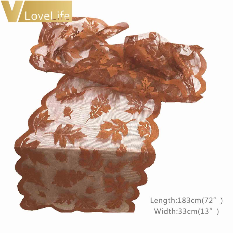 Fall Maple Leaf Lace Table Runner Dinner Parties Restaurant Party Decoration Thanksgiving decor