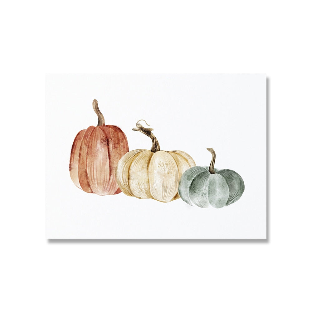 Fall Autumn Canvas Painting Hello Pumpkin Quote/Wall Pictures for Home Decor