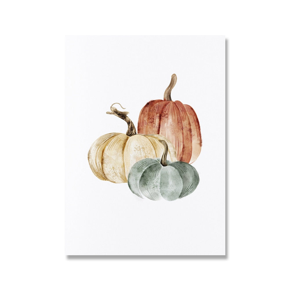 Fall Autumn Canvas Painting Hello Pumpkin Quote/Wall Pictures for Home Decor