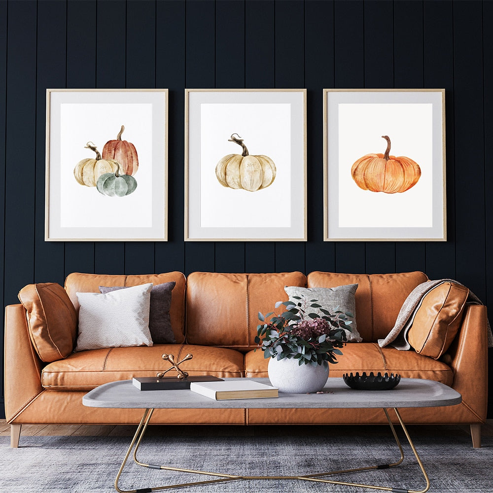 Fall Autumn Canvas Painting Hello Pumpkin Quote/Wall Pictures for Home Decor