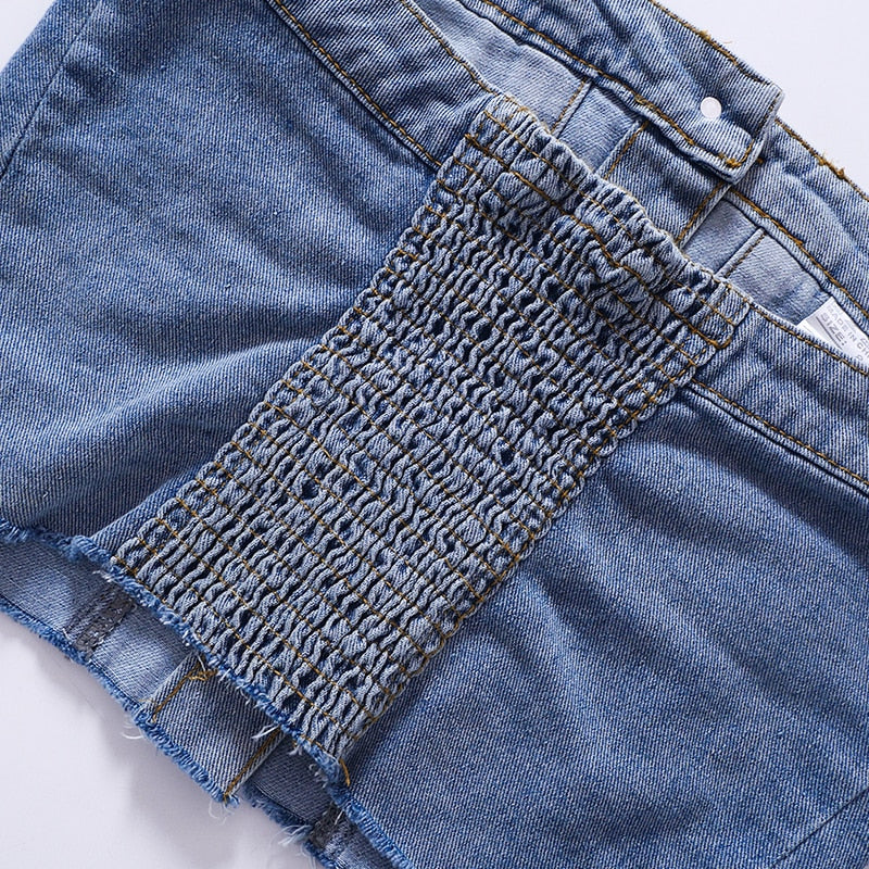 CUTENOVA Solid Denim Pocket Design Button Vest Women Casual Bare Midriff Wrapped Chest Sleeveless Crop Tops Streetwear Tanks