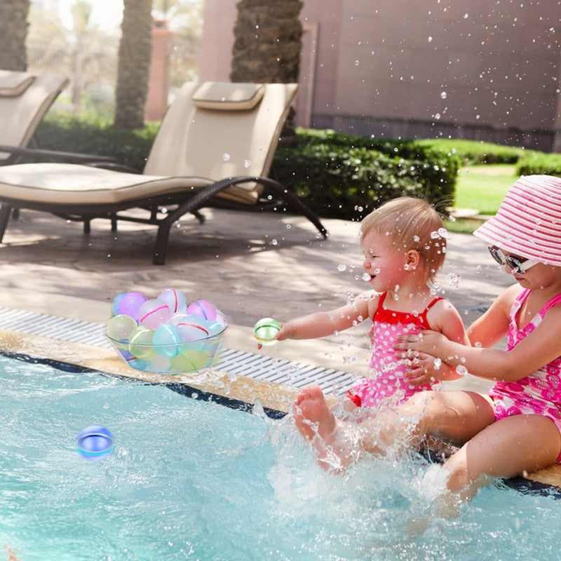 Reusable Water Bomb Splash Balls: Fun Water Balloons for Pool Play and Beach Games - Perfect Pool Party Favors for Kids Water Fight Games