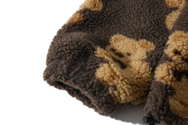 Streetwear Fleece Fuzzy Hooded Bear Print