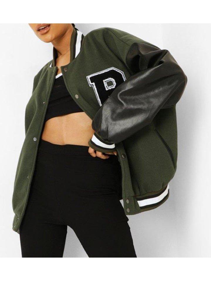 Oversized Baseball Vibe Bomber Jacket
