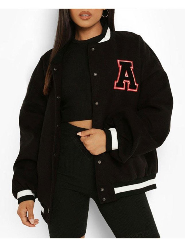 Oversized Baseball Vibe Bomber Jacket