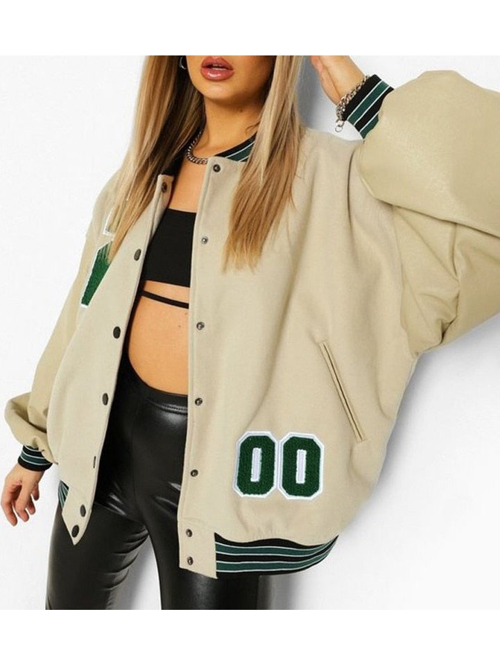 Oversized Baseball Vibe Bomber Jacket