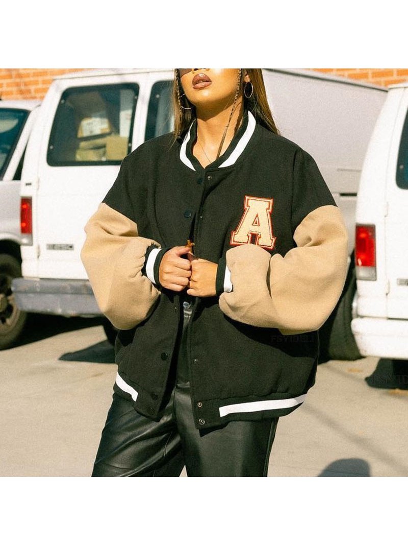 Oversized Baseball Vibe Bomber Jacket