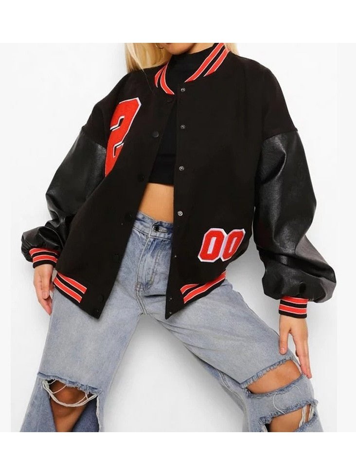 Oversized Baseball Vibe Bomber Jacket