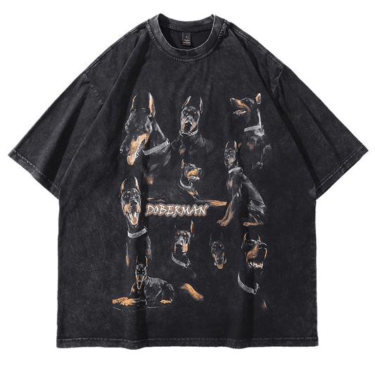 Vintage Doberman Dog Print T-Shirt