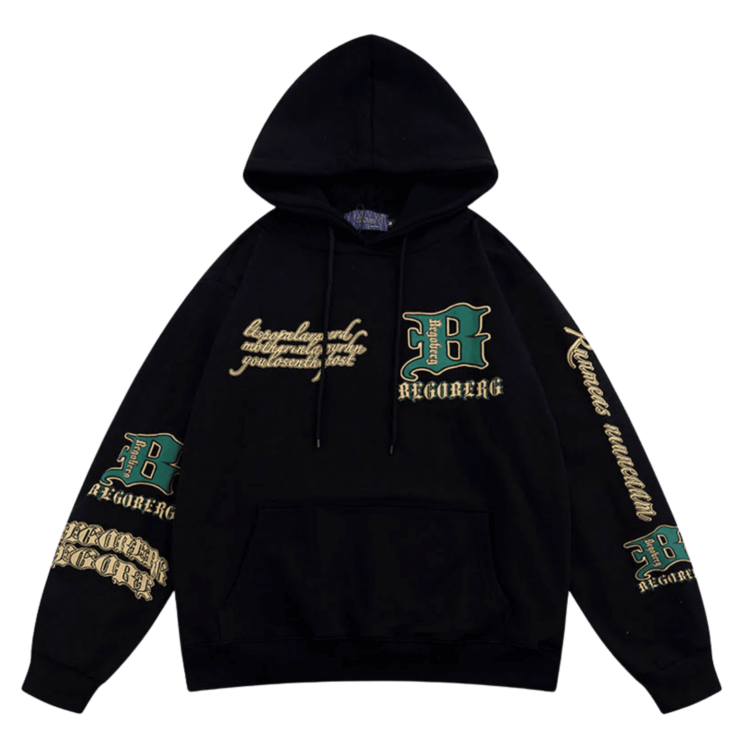 Streetwear Vintage Letter Print Fleece Hoodie